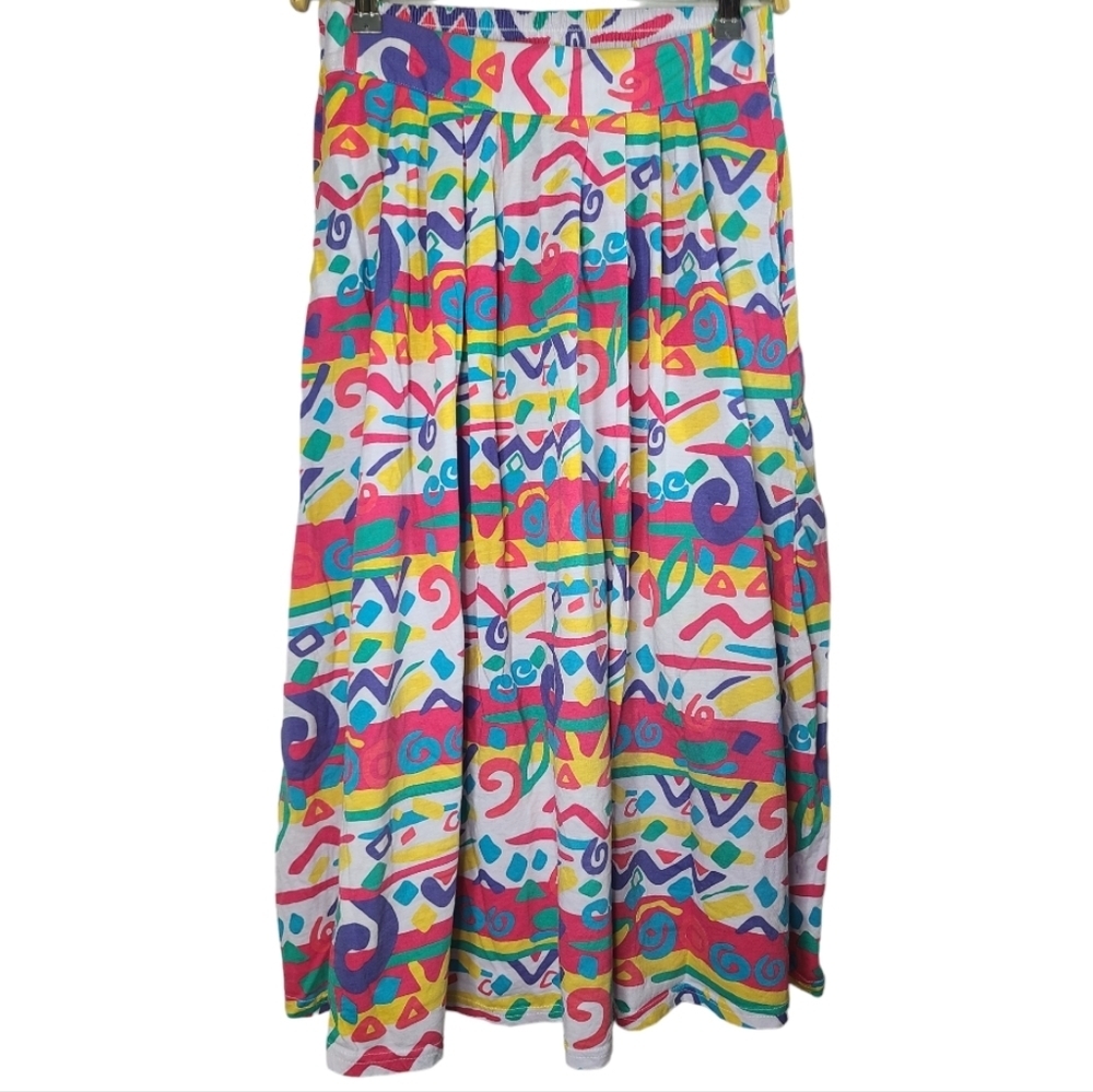 Vintage vibrant maxi skirt Size medium womens
